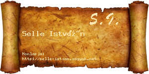 Selle István névjegykártya